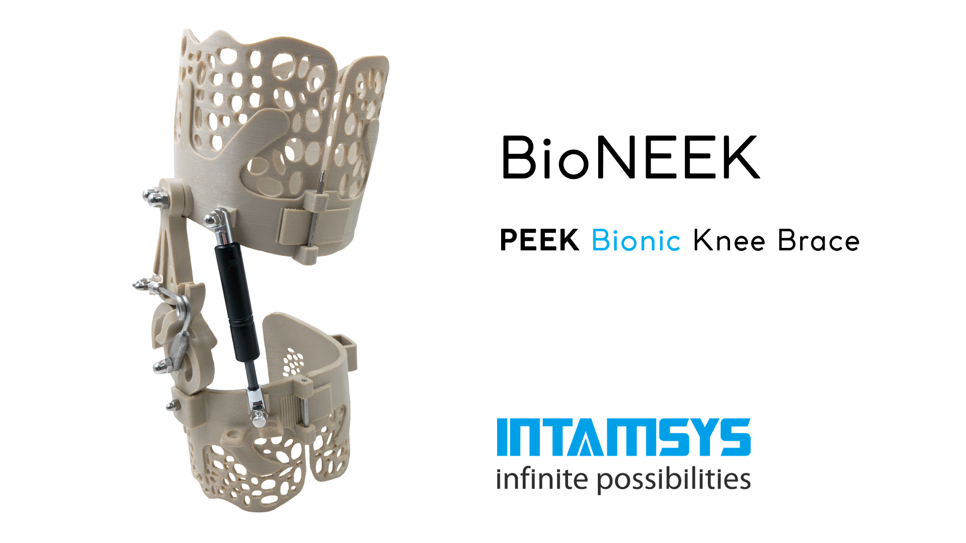 INTAMSYS Bionic Knee Brace 3D Printed in PEEK